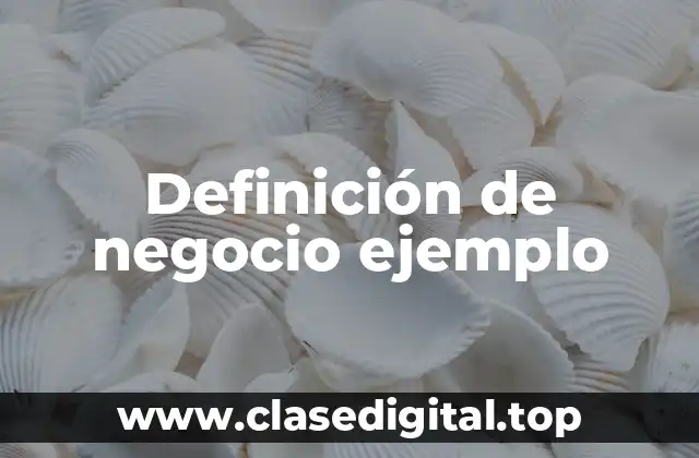 Definición de negocio ejemplo