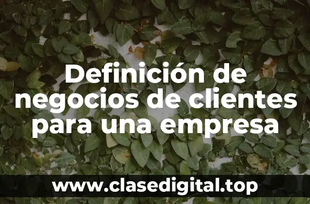 Definición de negocios de clientes para una empresa