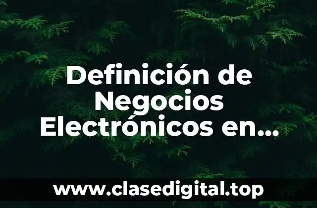 Definición de Negocios Electrónicos en Palabras Sencillas