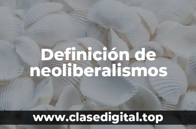Definición de neoliberalismos