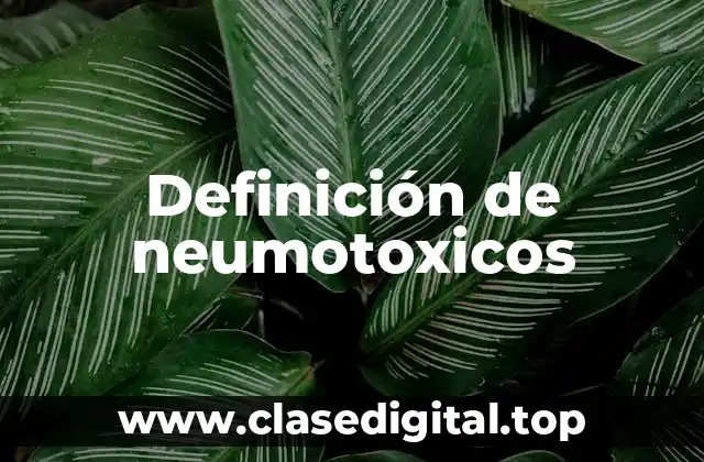 Definición de neumotoxicos