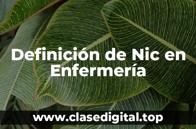 Definición Técnica de Nic en Enfermería