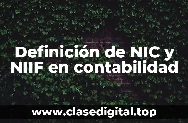 Definición de NIC y NIIF en contabilidad