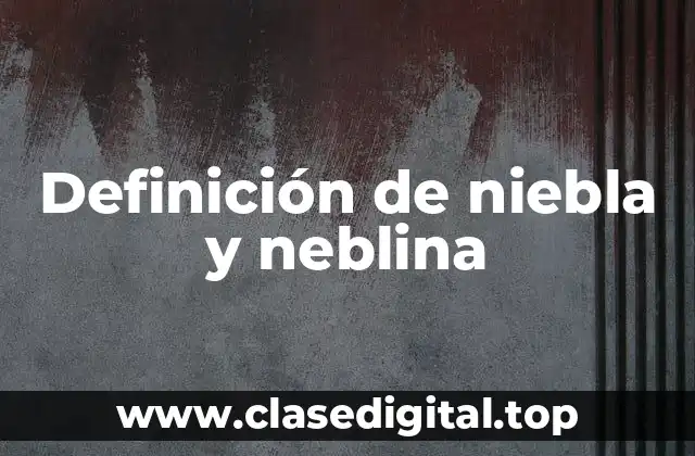 Definición de niebla y neblina