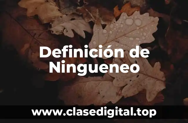 Definición de Ningueneo