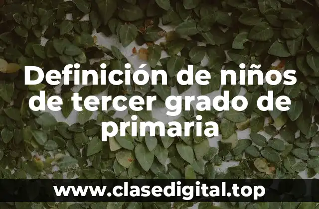 Definición de niños de tercer grado de primaria