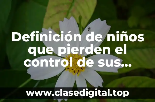 Ejemplos de niños que pierden el control de sus emociones