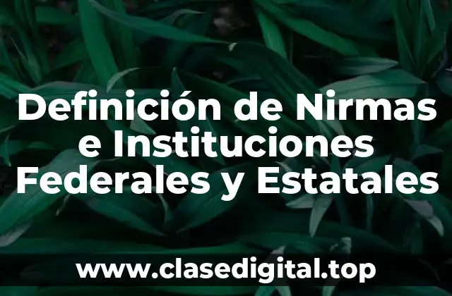 Definición de Nirmas e Instituciones Federales y Estatales