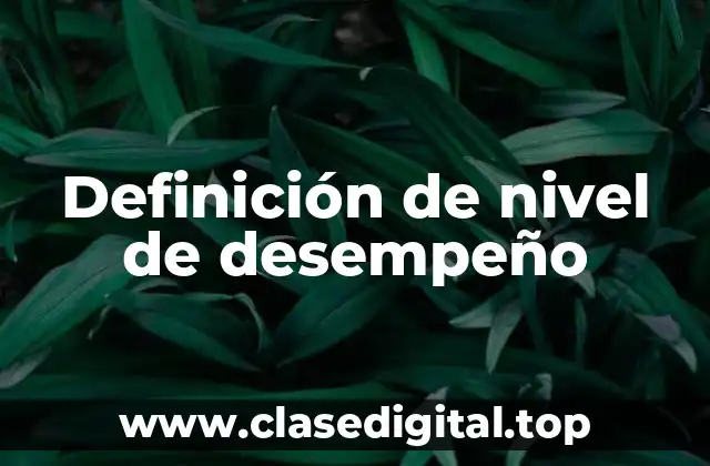 Definición de nivel de desempeño