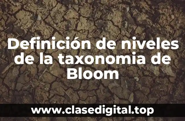 Definición de niveles de la taxonomia de Bloom