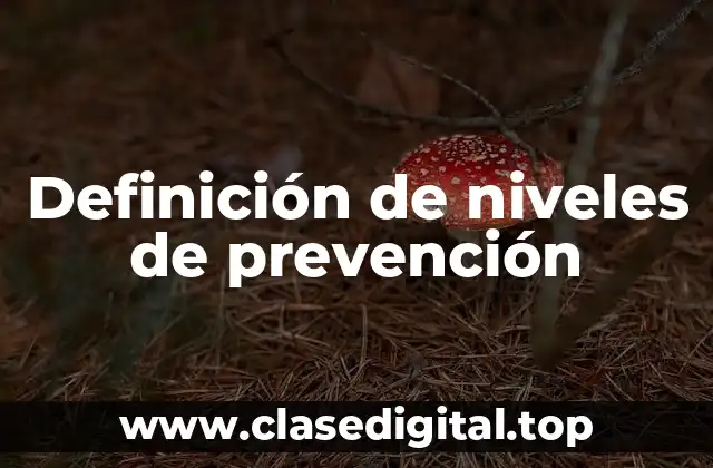Ejemplos de niveles de prevención