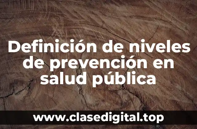 Definición de niveles de prevención en salud pública