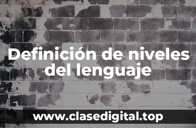 Definición de niveles del lenguaje