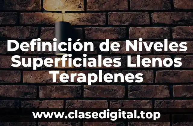 Definición de Niveles Superficiales Llenos Teraplenes