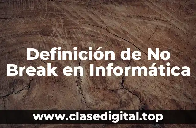 Definición de No Break en Informática