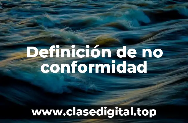 Definición de no conformidad