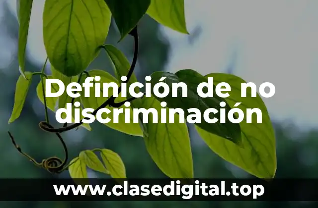 Definición de no discriminación