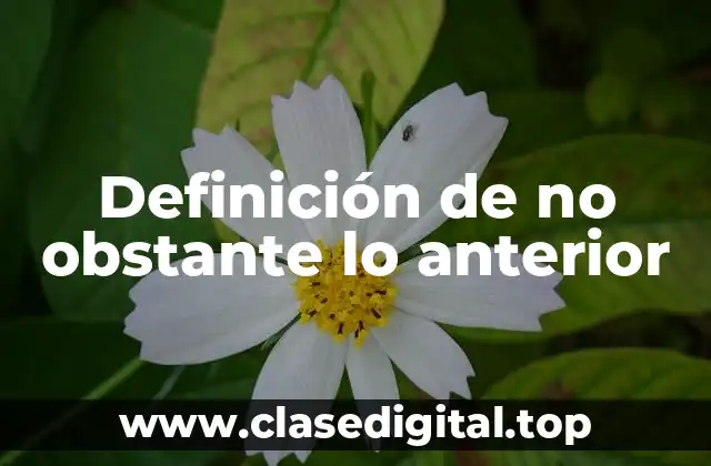 Definición de no obstante lo anterior