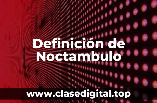 Definición de Noctambulo
