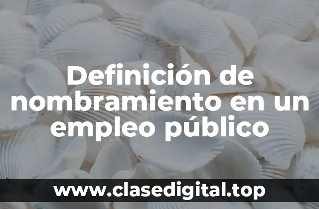Definición de nombramiento en un empleo público