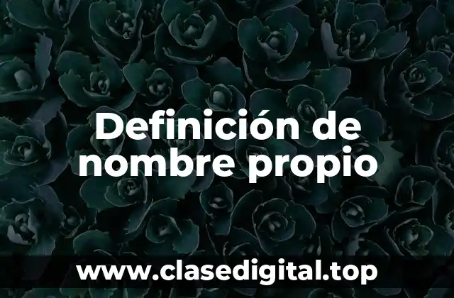 Definición de nombre propio