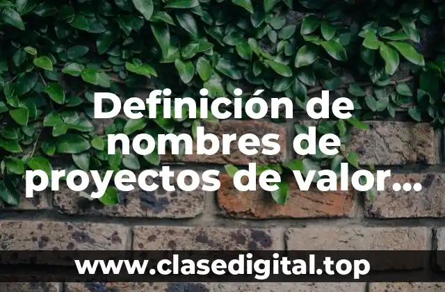 Definición de nombres de proyectos de valor agregado del cafe