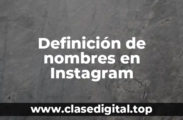 Definición de nombres en Instagram