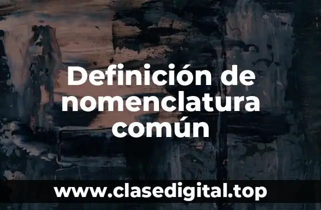 Definición de nomenclatura común