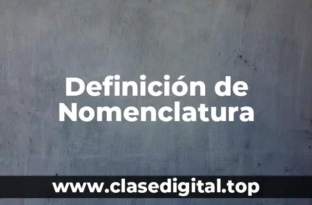 Definición de Nomenclatura