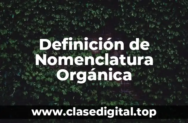 Definición de Nomenclatura Orgánica
