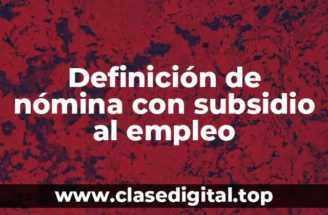 Ejemplos de nómina con subsidio al empleo