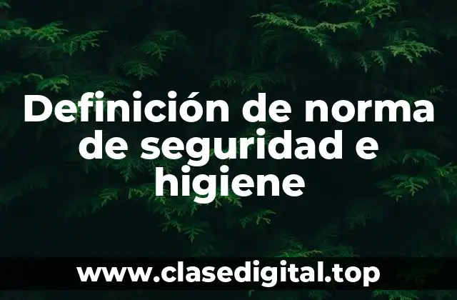 Definición de norma de seguridad e higiene