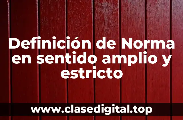 Definición de Norma en sentido amplio y estricto