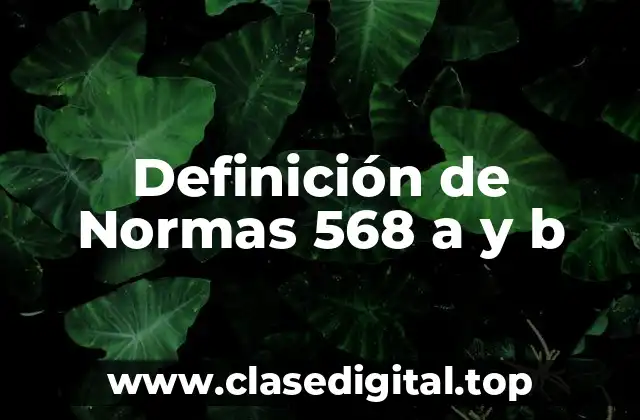 Definición técnica de Normas 568 a y b