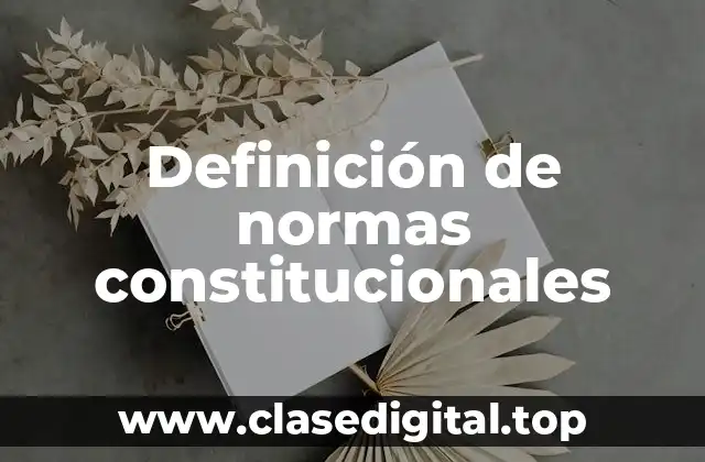 Definición de normas constitucionales
