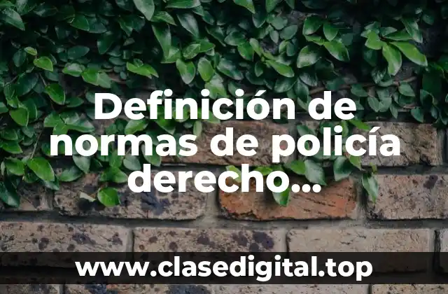 Definición de normas de policía derecho internacional privado