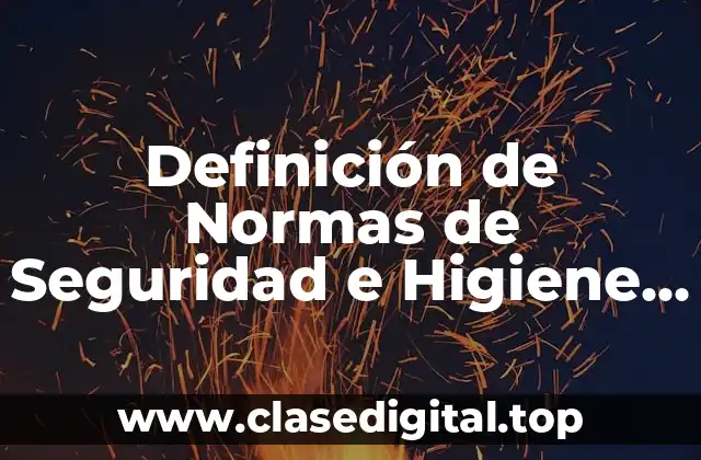 Definición de Normas de Seguridad e Higiene en Informática