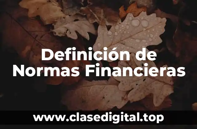 Definición de Normas Financieras