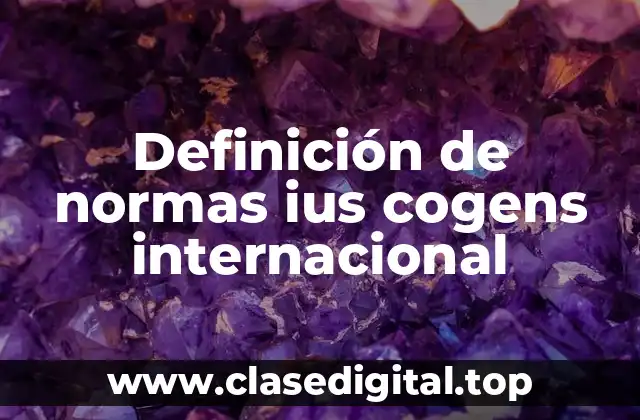 Definición de normas ius cogens internacional