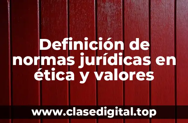 Definición técnica de normas jurídicas en ética y valores