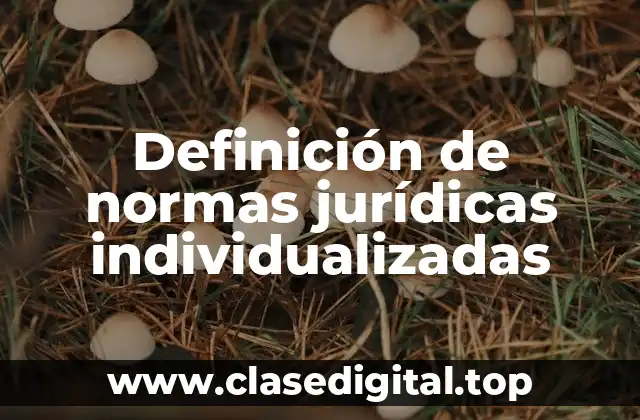 Definición de normas jurídicas individualizadas