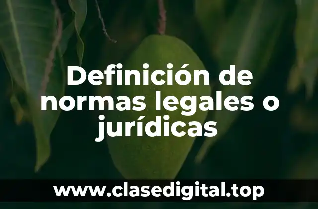 Ejemplos de normas legales o jurídicas