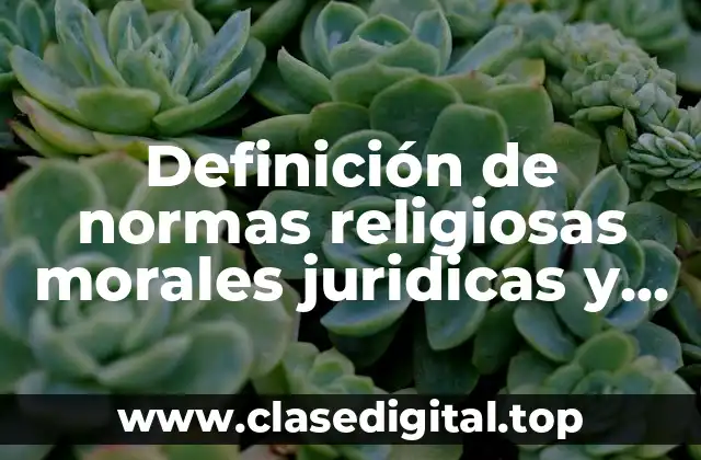 Ejemplos de normas religiosas morales juridicas y sociales