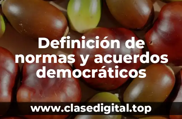 Definición de normas y acuerdos democráticos