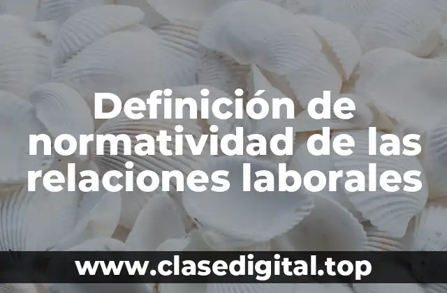 Definición de normatividad de las relaciones laborales