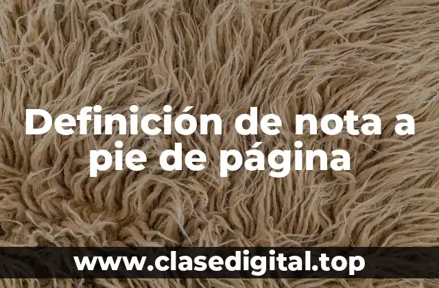 Definición técnica de nota a pie de página