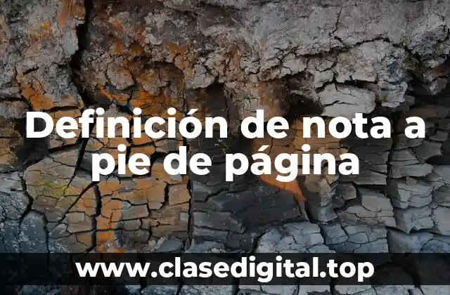 Definición de nota a pie de página