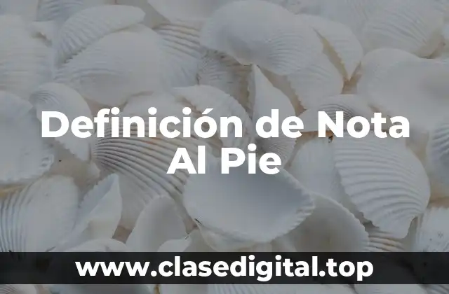 Definición de Nota Al Pie