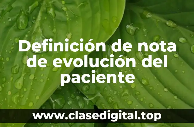 Definición de nota de evolución del paciente