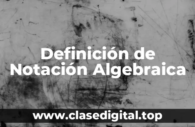 Definición de Notación Algebraica
